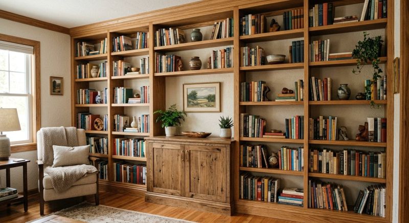 Built In Bookcase Installation in Durham, NC