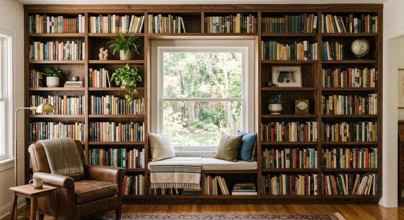Built In Bookshelves Installation in Durham, NC